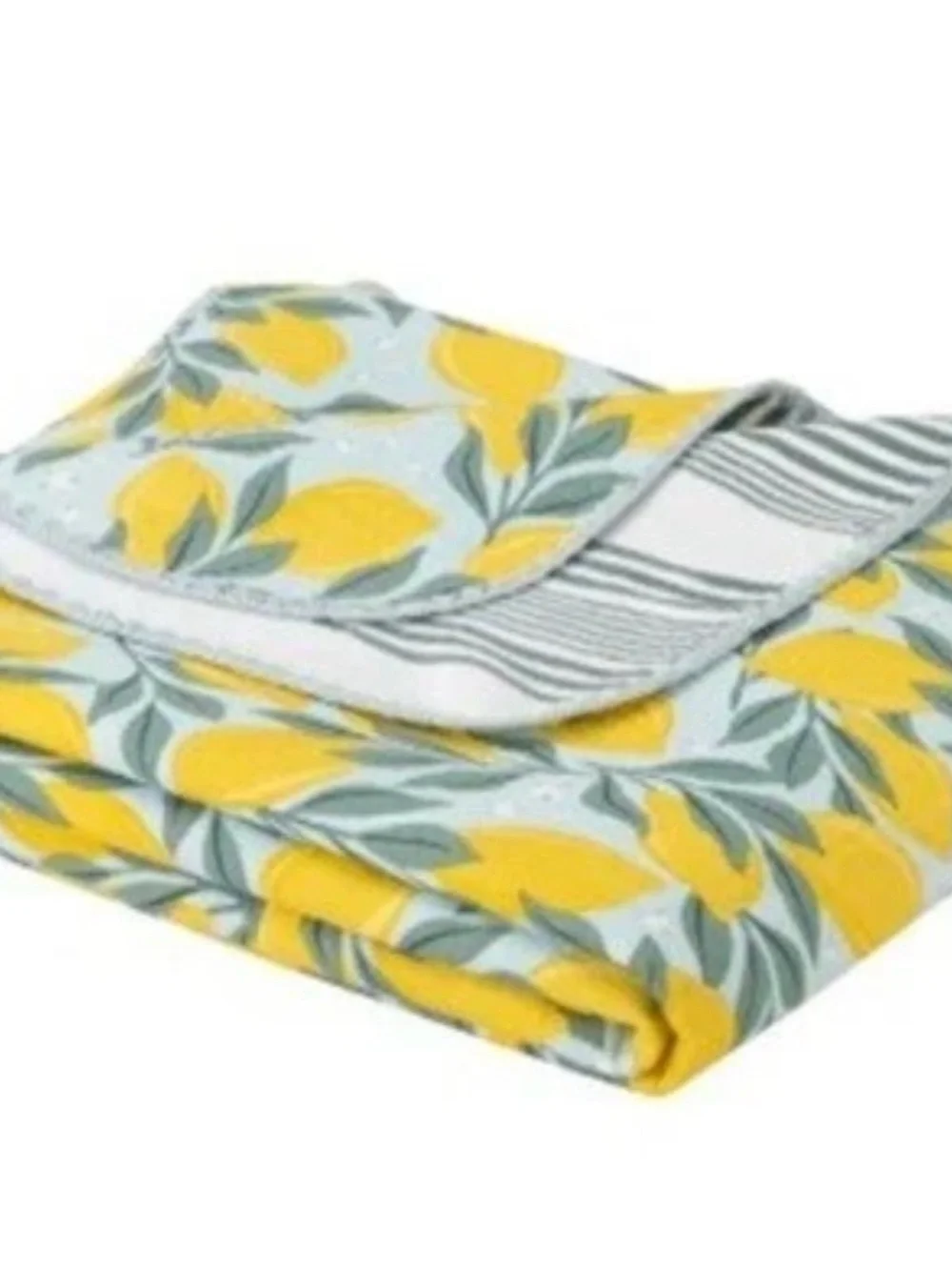 Berkshire Cotton Gauze Throw Blanket in Yellow Lemon & Green Leaf Print